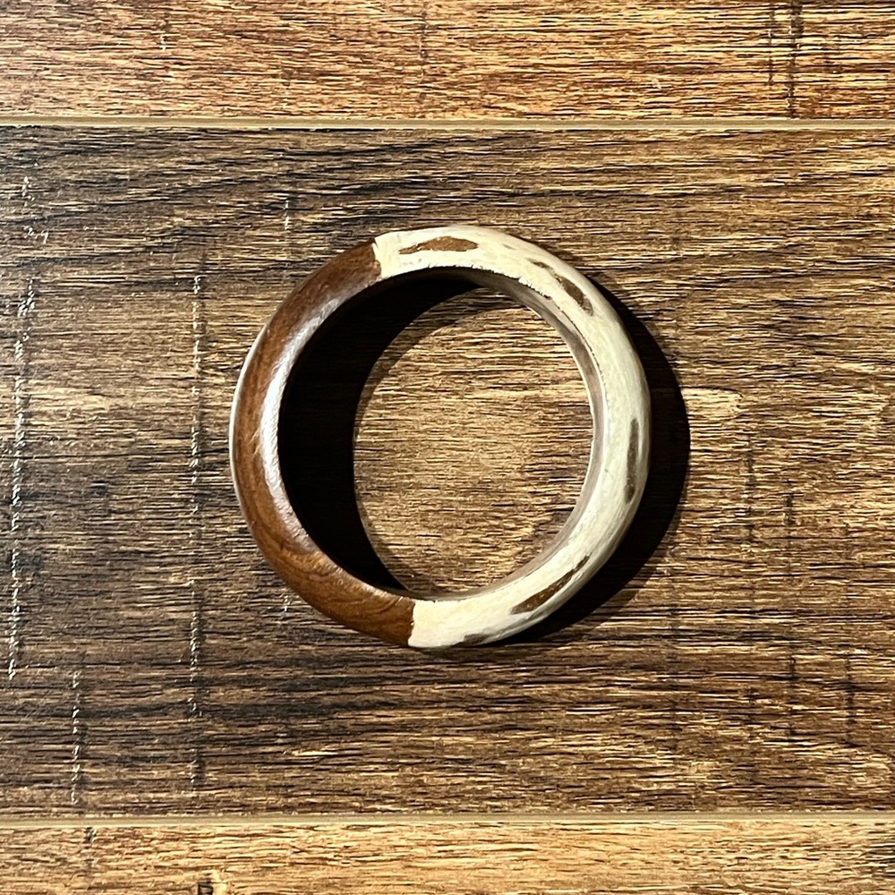 Faux Wooden Bangle Bracelet